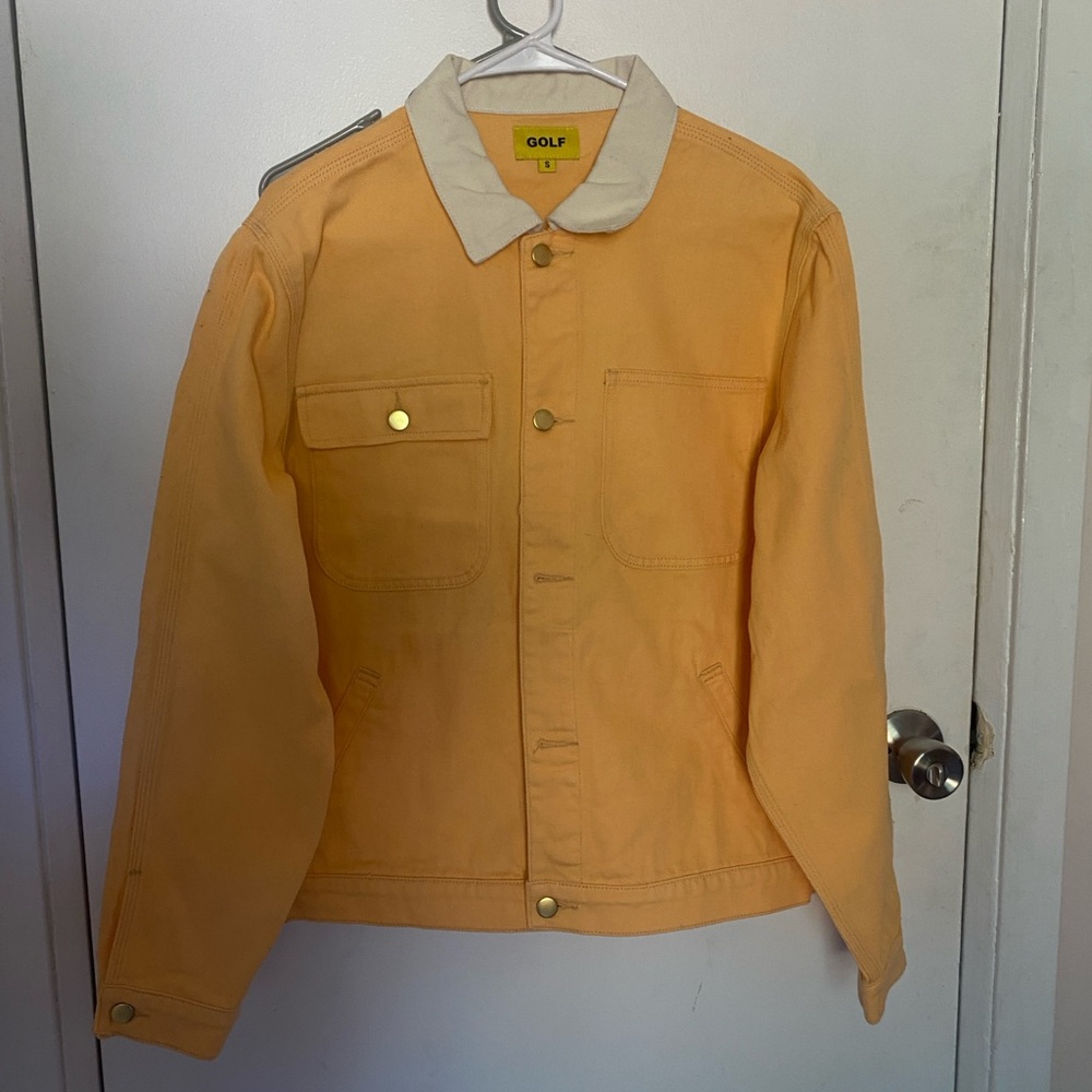 Golfwang Light Orange and Cream Denim Jacket